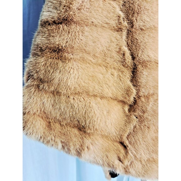 Vintage Stripling's Real Fur Shawl Stole Wrap Carmel Tan Brown Monogrammed - Picture 6 of 17